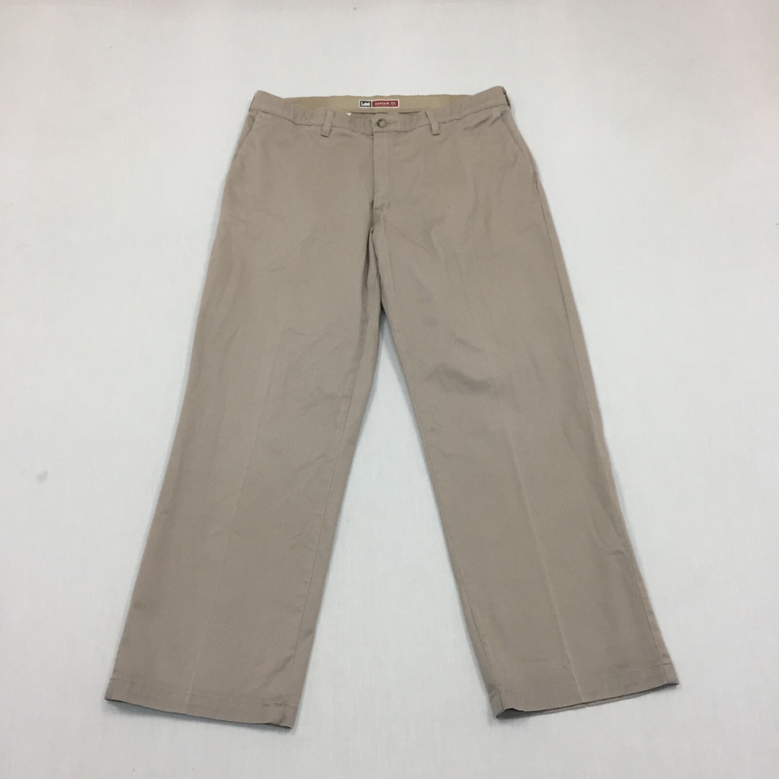 Lee Custom Fit Trousers Mens W36 L30 Straight Fit Chino Beige