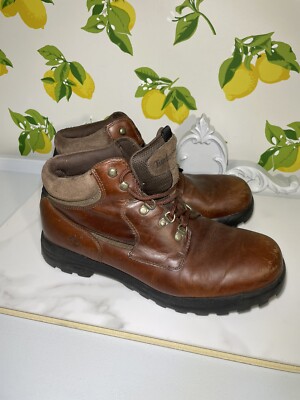 Vintage Timberland Boots Men s 13 M Brown Leather Ankle Hiking Work 81071 Rare