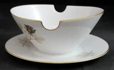 Rosenthal Shadow Rose Gravy Boat with Attached Underplate 3686