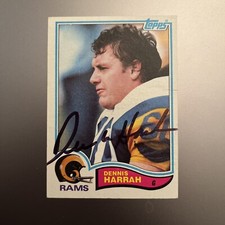 DENNIS HARRAH 1982 TOPPS AUTOGRAPHED SIGNED AUTO FOOTBALL  CARD