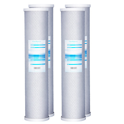 Geekpure 4 Pack Whole House Carbon Block Water Filter 20'' x 4.5'' - 5 Mic 