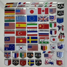 Metal Car Truck Body Rear Trunk Badge Emblem Decal Flag Map Sticker Racing Sport