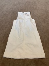 NWT Womens J. Crew White Denim Sleeveless Dress Size 2 Pockets