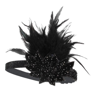 BABEYOND 1920er Stirnband Mit Feder – Gold, Great Gatsby Stil, Für Flapper-Kostüm, Charleston, Partys
