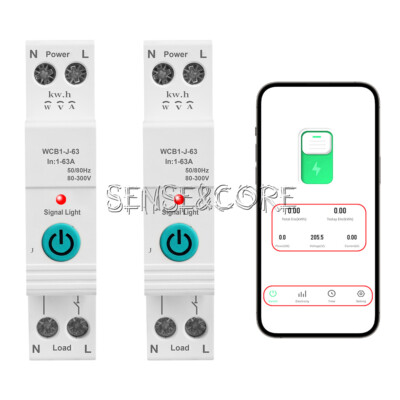 TUYA WIFI Smart Circuit Breaker 63A 220V Switch Metering Overcurrent Protection-