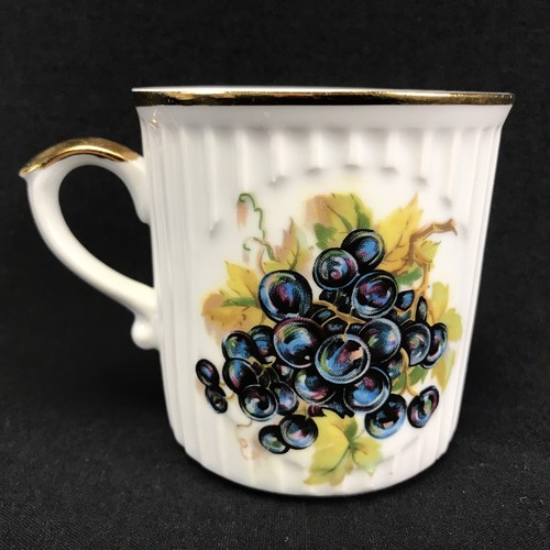 Cesky Porzellan Dubi Frühstück Kaffeetassen Tassen Obst Goldrand 4er Set Vintage - Bild 5 von 20