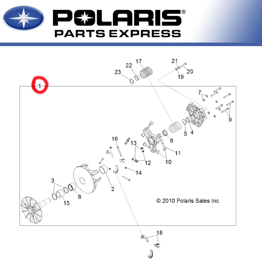 NEW POLARIS PRIMARY DRIVE CLUTCH 1322971 RZR 900 OEM | eBay
