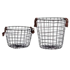 Wire Basket with Handles Clothes Organizer for Living Room Bedroom Blankets