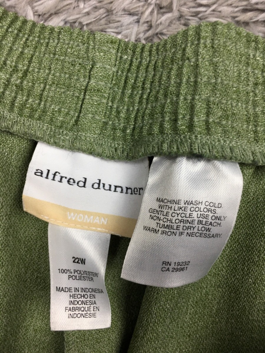Alfred Dunner Pull On Pants Woman Size 22W Green Polyester