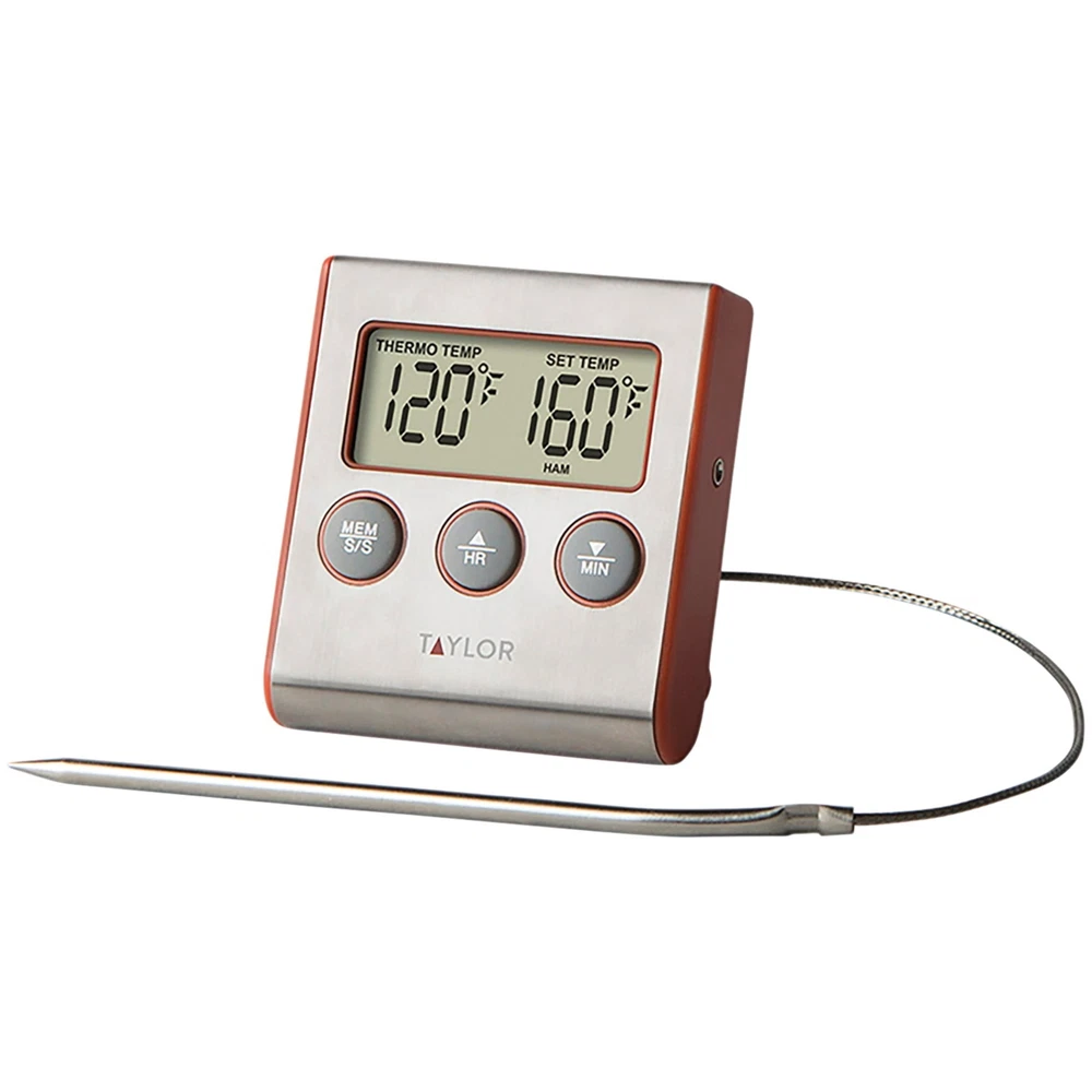 Digital Meat Thermometer with Timer, Programmable Wired Probe Digital Meat Thermometer with Timer, Programmable Wired Probe