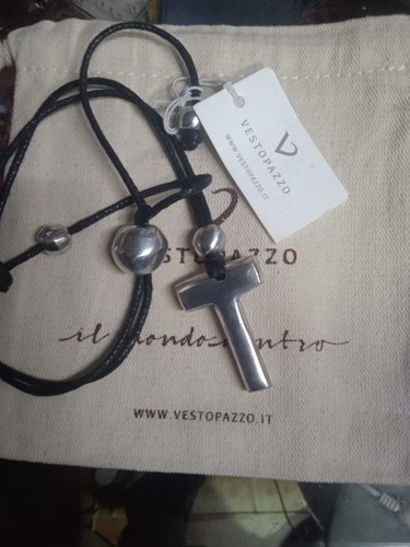 Collana Vesto Pazzo Iniziale Acciaio Colore Argento Bigiotteria Lettera