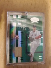2005 CURT SCHILLING LEAF CERTIFIED MIRROR EMERALD GREEN GU BAT 3/5 #30  Red Sox 