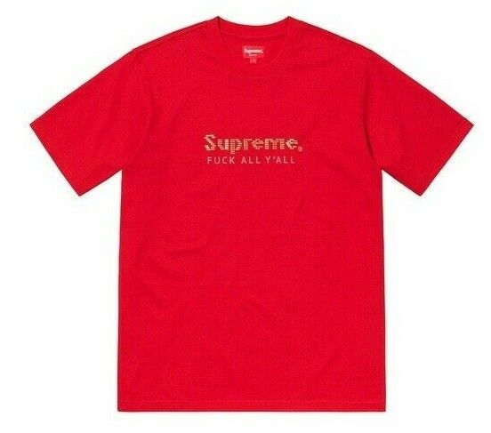 Supreme Gold Bars Tee T-Shirt Size Large Red SS19 SS19KN53 F*ck