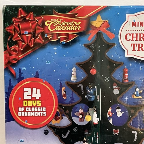 Christmas Tree Advent Calendar Wooden 28 Ornaments Tree Joyin 24 Day Countdown - Picture 2 of 18