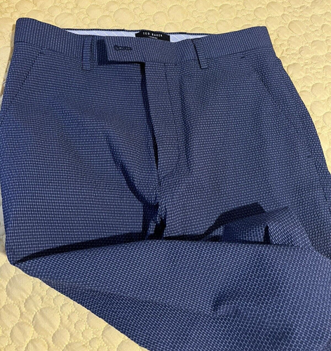 Ted Baker London flache Hose vorne blau Baumwolle, Polyester, Elasthan Herren 28 Reg - Bild 9 von 9