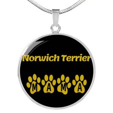 Norwich Terrier Mama Circle Necklace Stainless Steel or 18k Gold 18-22" Dog Own