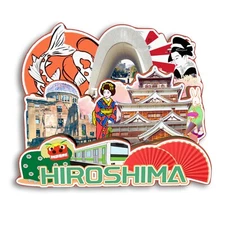 Hiroshima Japan Refrigerator magnet 3D travel souvenirs wood