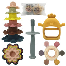 Set of 4 Teething Toys Assortment, BPA Free
