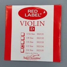 Super Sensitive Red Label SS2134 Violin D String 1/2 Fractional 110 NEW