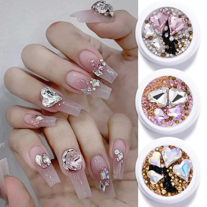 3D Metal Alloy Shells Acrylic Decor Nail Jewelry Mixed Gem Nail Rhinestone  Hot