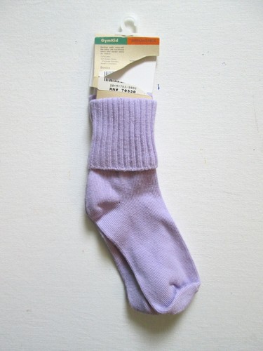 NEW Gymboree Vintage M/L 3-5yrs 9-11 Lavender Foldover Socks Solid Gymkid Basic - Picture 2 of 2