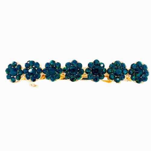 USA Glam Simple Flower Barrette Hair Clip Hairpin Rhinestone Crystal 36 Colors - Picture 38 of 40