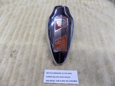 BICYCLE PREWAR POST WAR  MONARK  SUPER DELUXE HEAD BADGE AND BEZEL RE-CHROME #53