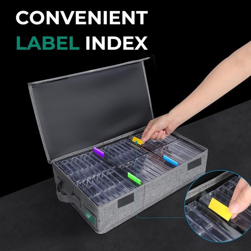 Cassette Tape Storage Box Practical Tape Holder 16.34 X 9.25 X 3.54 In Gray - Picture 4 of 11