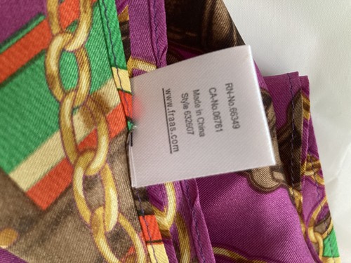 FRAAS VINTAGE sciarpa lunga equitazione cavallo briglia seta DONNA - Foto 4 di 5