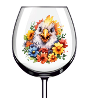 12x Blumen Huhn Becher Weinglas Flasche Vinyl Aufkleber Abziehbilder u459