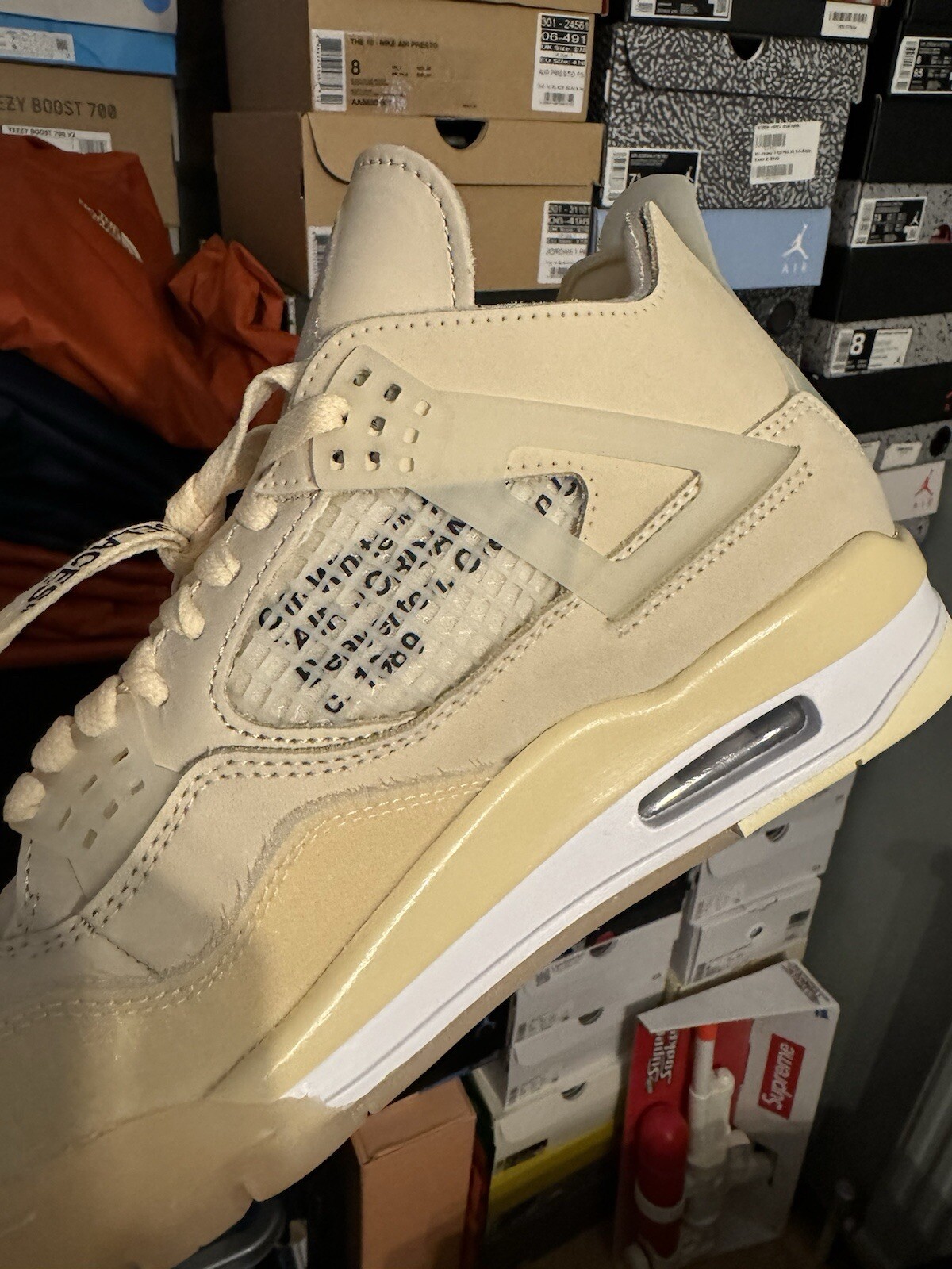 OFF WHITE X NIKE Nike Air Jordan 4 x Off White "Sail" UK 6 5