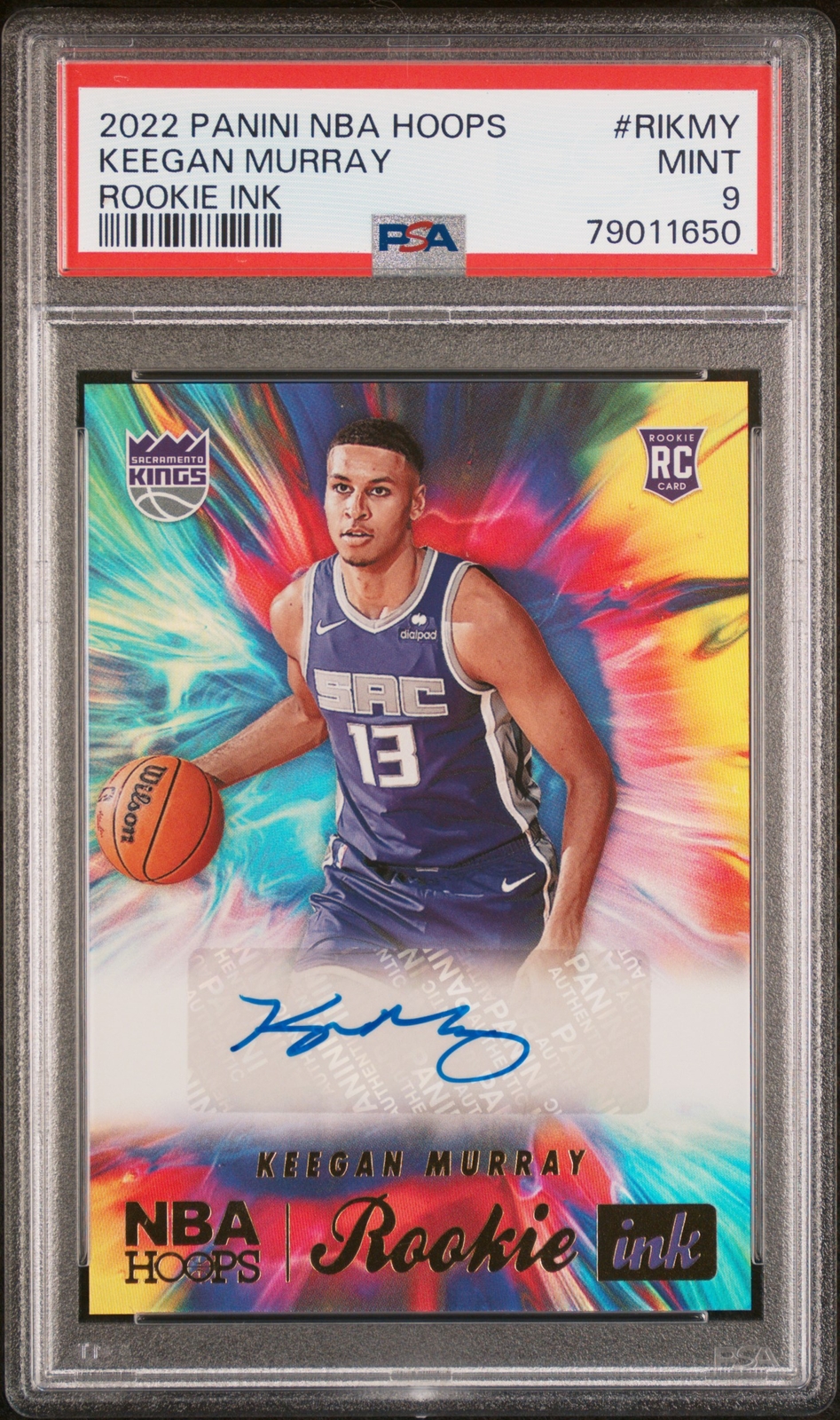 PSA 9 2022 Panini NBA Hoops Rookie Ink #RIKMY Keegan Murray