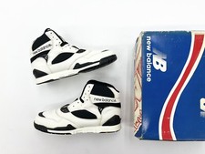 1986 Vintage New Balance P750 Hi Top White Black Leather Men Shoe.