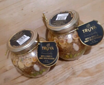 2 JARS: TRUVA Anatolian Legend NUTS & FRUITS & HONEY w/PISTACHIO 14.1oz fig pnut