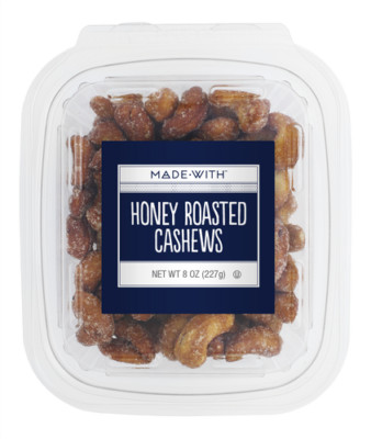 Made With Honey Roasted Cashews Tub 8 oz (Pack of 12)