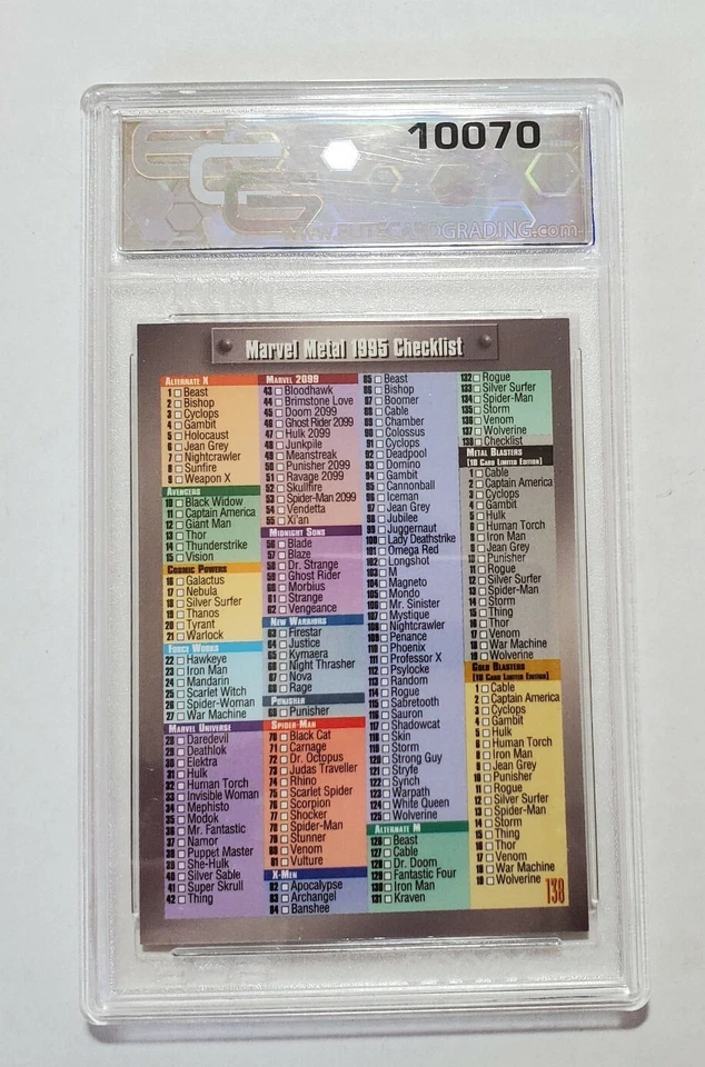 Lista de verificación de metal Marvel 1995 Hulk Spider-Man Iron Man #138 ECG 9,5 gema como nueva 💎 Foto 3 de 4