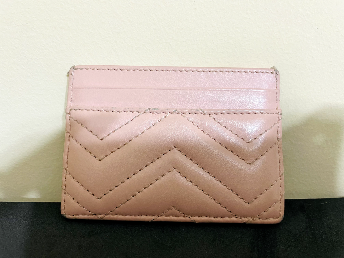 24AW new/GUCCI GGマーモントレザーカードホルダー CardHolder GG Marmont card case in white leather | GUCCI® US