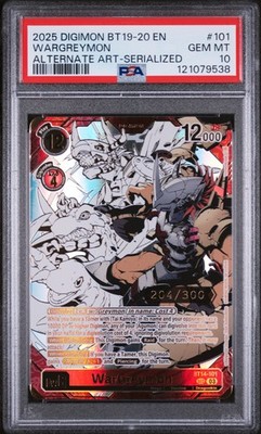 PSA 10 - WarGreymon BT14-101 Serialized Rare Pull #204 - Digimon
