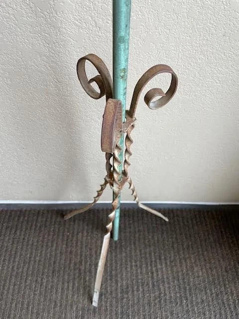 De colección 41 1/2" Cobre Pararrayos Hierro Soporte Retorcido Casa de Campo Decoración Foto 3 de 4