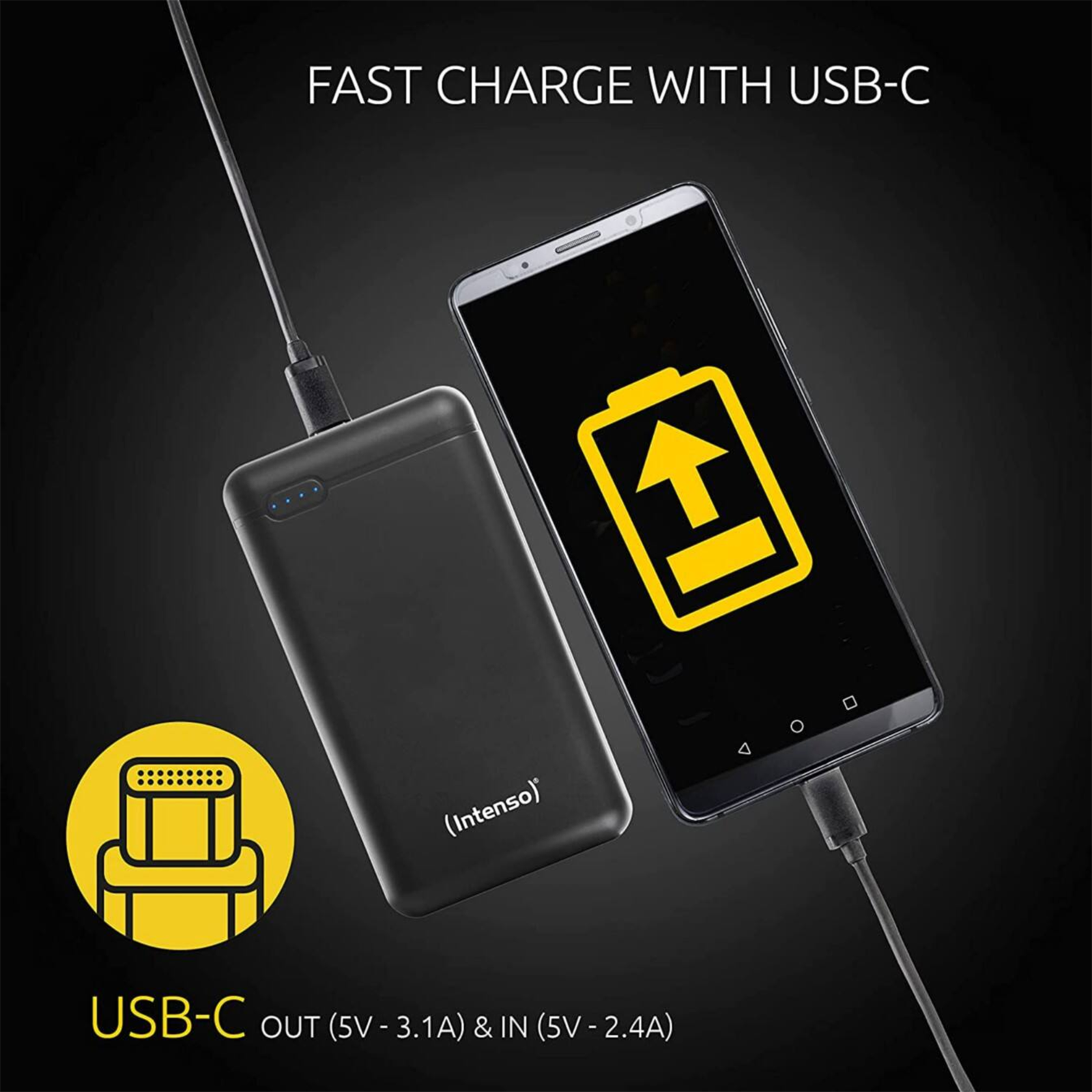 Powerbank INTENSO XS20000 Black 20000 mAh Portable Battery Pack Fast Charger