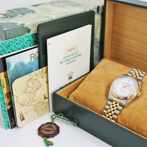 Rolex Datejust 16233 E number White Rome SS YG Automatic Men's Warranty included - Picture 4 of 10