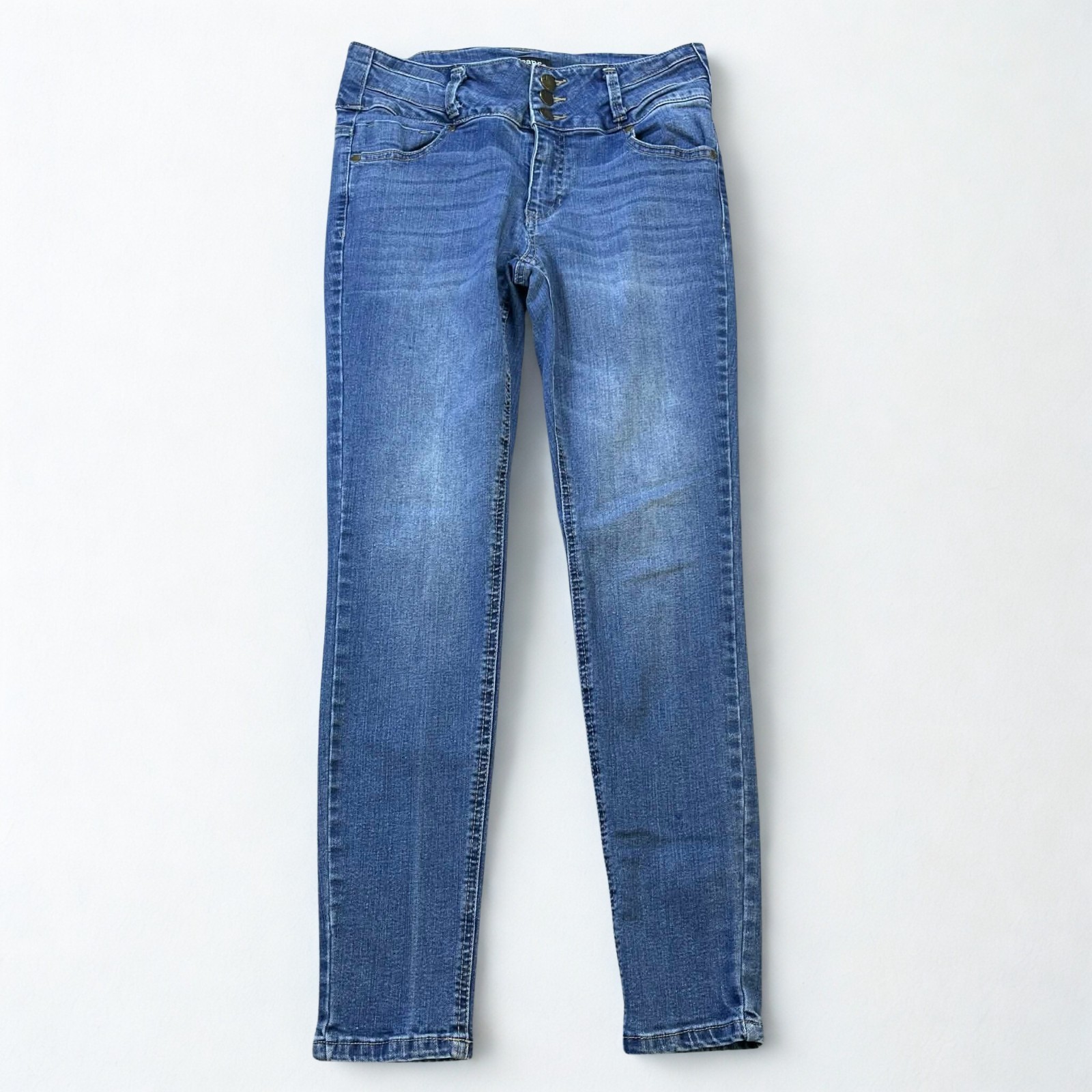 D.jeans Skinny Jeans Womens 6 Blue Stretch Denim Mid Rise Three Button-image