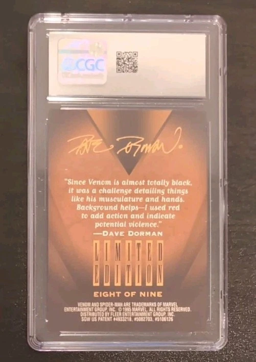 Venom #8 1995 Fleer Ultra Spider-Man Masterpieces Golden Web CGC 9 Mint - Image 2 of 2