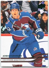 2025-26 Upper Deck Series 1 Holiday SP Green Foil #43 Josh Manson Colorado