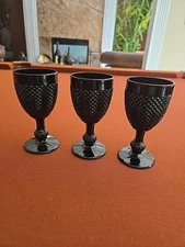 3 )Vista Alegre Bicos Frosted Black Goblet 5.5 Inch Mint