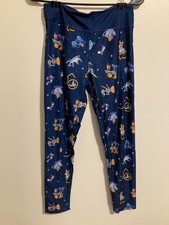   Walt Disney World 50th Anniversary Castle Logo Character Blue Leggings Small