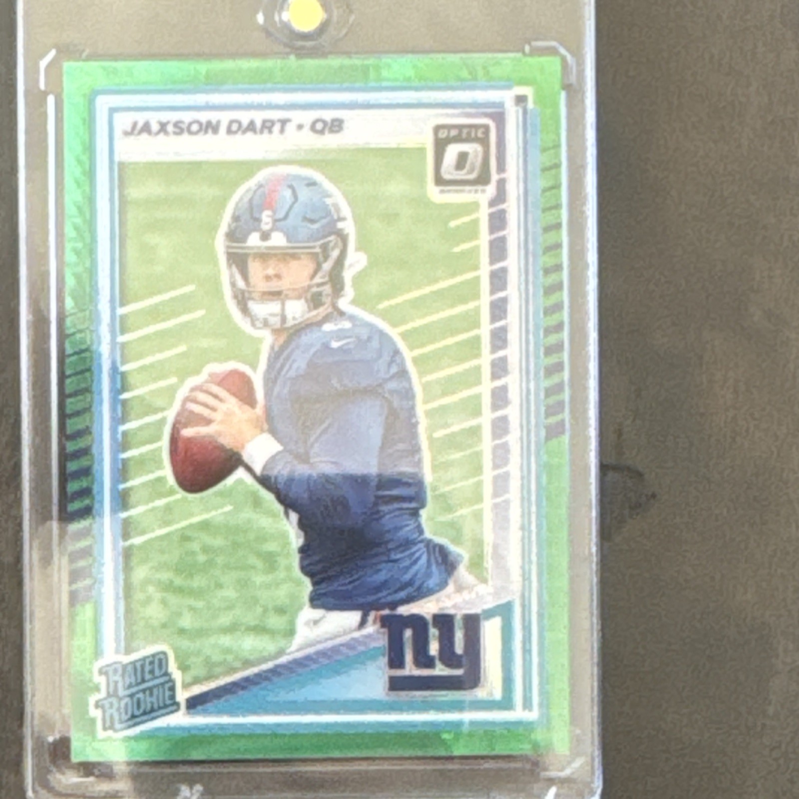 Panini 2025 Donruss Optic Jaxson Dart Green Hyper #273 Rated Rookie Giants NFL