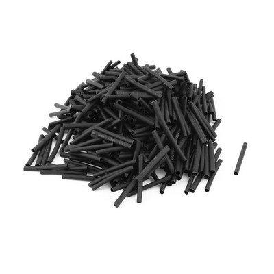 Black 2mm Dia 2:1 Thermo Shrinking Tubes 500pcs 30mm Pipe