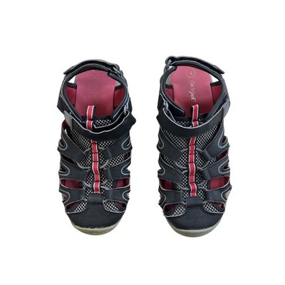 Cat & Jack Afton Boys Hiking Sandals Size 4 Black Red