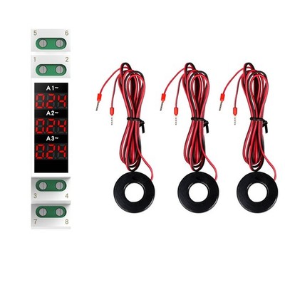 AC 80-500V 1-100A DIN Rail Ammeter Voltmeter Digital Display Current Meter